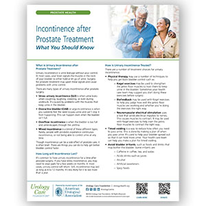 Incontinence After Prostate Treatment Fact Sheet