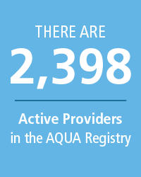 2,398 active providers in the AQUA Registry